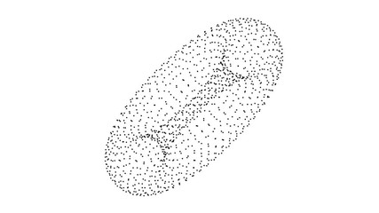 Point Cloud Pixels Torus Donut Rotating End Endless Loop - Powered by Adobe