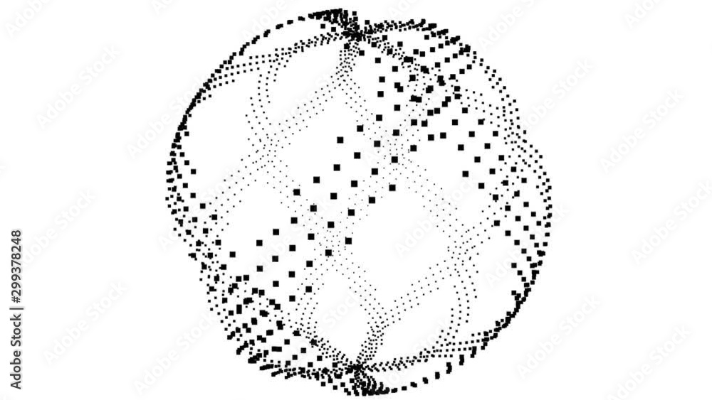 Poster spinning sphere abstract globe loops rings endless loop