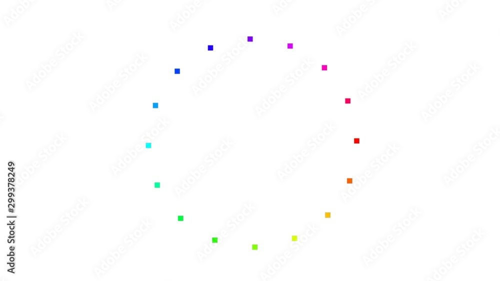 Poster ring of color spectrum pixels spinning loop