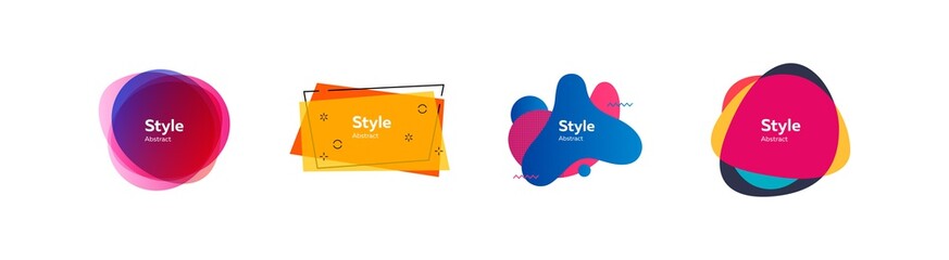 Collection of flowing liquid abstract shapes