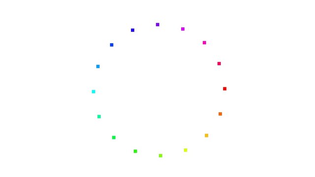 Ring of Color Spectrum Pixels Spinning Loop