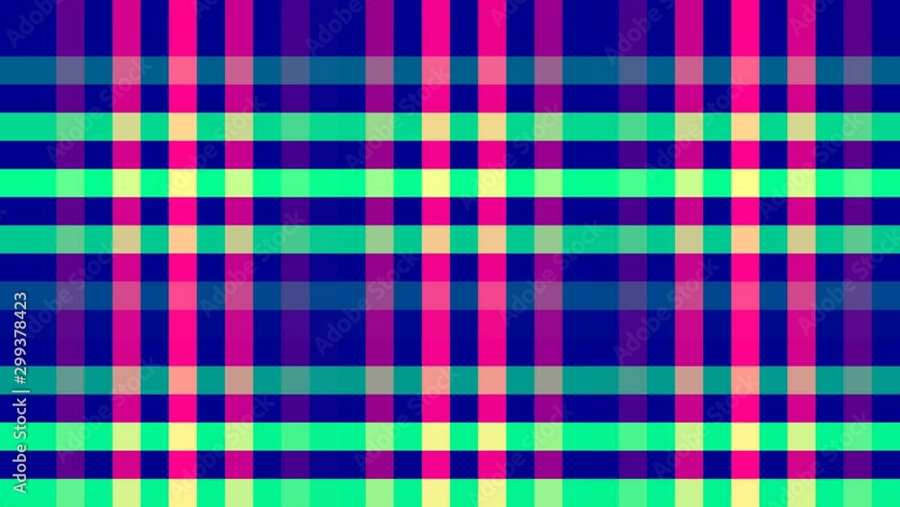 Poster Pulsing Endless Retro Tartan Classic Crosshatch Neon Color Pattern Loop