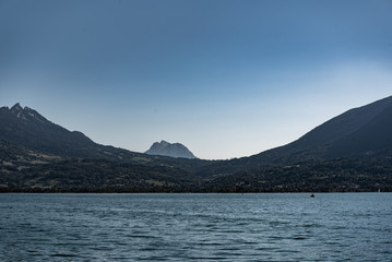 Lake Annecy, perialpine lake in Haute-Savoie, France.