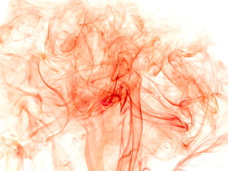 Red smoke on white background