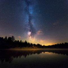 Milky Way Reflects Off Water, Low Tatras National Park Slovakia