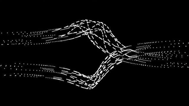 Crossing Threads of Weird Parallel Lines Tubes Rotating Loop