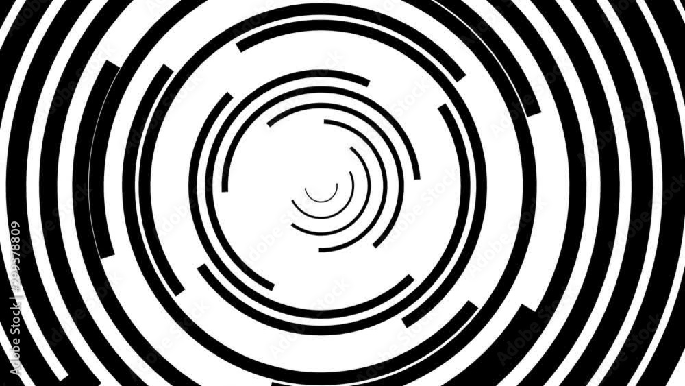Poster switching endless loop of crossing demi half semi circle rings