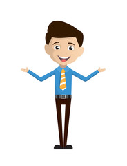 Salesman Employee - Standing in Presenting Pose