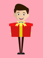 Salesman Employee - Presenting a Gift Box