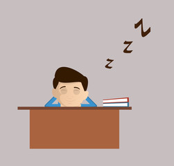Salesman Employee - Sleeping on Office Desk