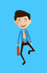 Salesman Employee - Cheerful Face with Holding Suitcase