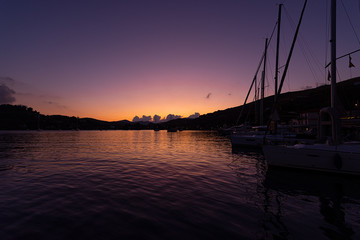 bay with sailingyachts in greece