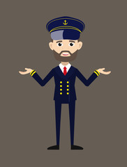 Ship Captain Pilot - Standing in Presenting Pose