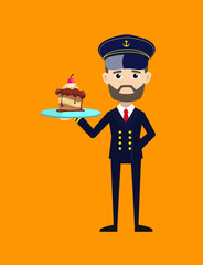 Ship Captain Pilot - Presenting a Cake