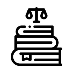 Justice Books Law And Judgement Icon Vector Thin Line. Contour Illustration