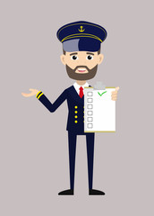 Ship Captain Pilot - Showing a Checklist