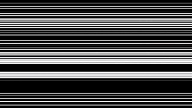 Monochrome flashing neon lines in many horizontal straight rows flowing on black background, seamless loop. Animation. Parallel light rays moving endlessly.