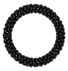 3d rendering. circular black balloons with clipping path isolated on white background.