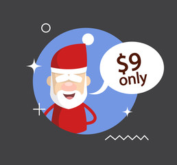 Simple Cartoon Santa - with price