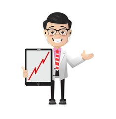 Surgeon - Presenting Profit Growing Graph on Tablet