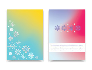 Winter Colorful mesh banners with white snowflakes