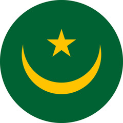 Mauritania flag round vector illustration