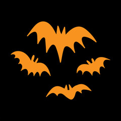 Fototapeta premium Vector bats collection. Halloween scary animal vector set.