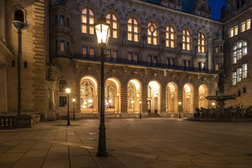 Hamburg townhall in blue hour