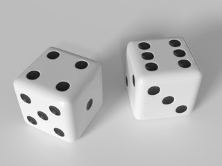 dices on white background