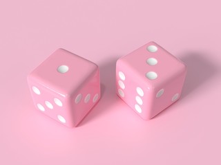 pink dices. gambling concept