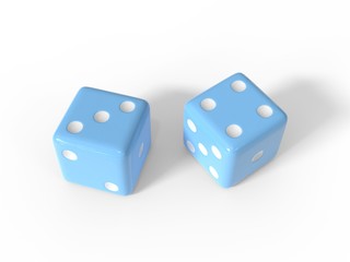 dices on white background. risk concept
