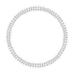 Cute doodle mandala with stars on background. Hand drawn vector illustration for coloring page and artbooks for adults and kids and design.