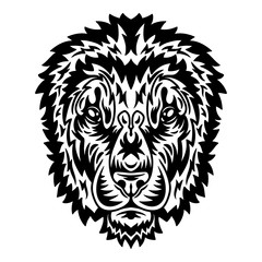 Fototapeta premium Lion face. Design element for poster, card, banner.