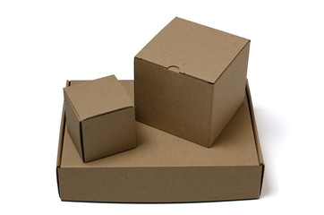 Cardboard box isolated on white background