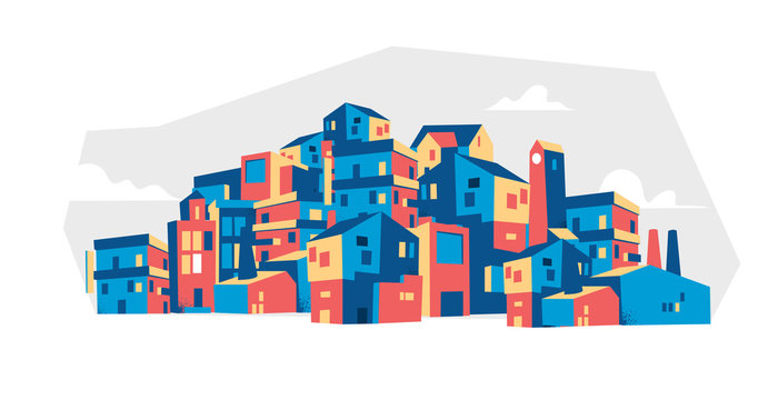 abstract city background with houses vector illustration 