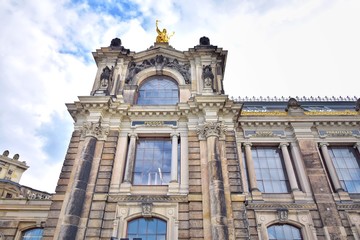 Fototapeta na wymiar Dresden, Germany - May 2019. The historic old town of Dresden Saxonia. View on famous tourist attraction in the center of Dresden, Germany. elegant baroque Dresden.
