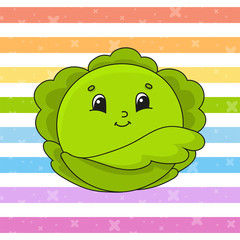 Cute character. Colorful vector illustration. Cartoon style. Isolated on color background. Design element. Template for your design, books, stickers, cards, posters, clothes.