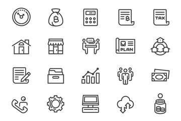 Management small business or company with group of people. Standard care to work to progress. Line icon 12pt.