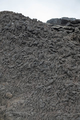 Mount Etna's Landscape of Black Lava and Volcano Ash