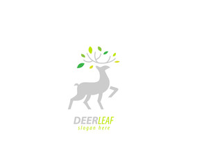 Deer leaf design logo