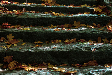 Granite steps close up. Horizontal background.