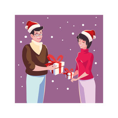 Merry christmas family vector design