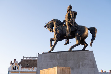 Statue of King Mihai Viteazul in Cluj-Napoca Romania