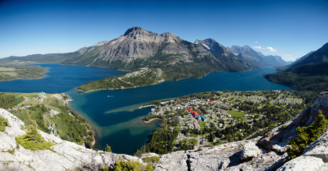 View of Waterton from the Bear's Hump