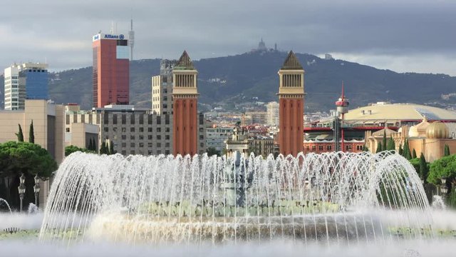 A view over the Placa d'Espanya of Barcelona, Spain