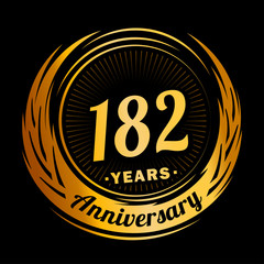Fototapeta premium 182 years anniversary. Anniversary logo design. One hundred and eighty-two years logo.