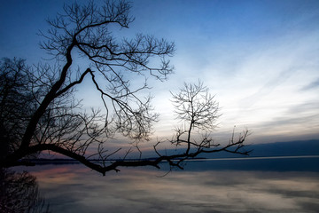Fototapeta na wymiar Jezioro Śniardwy zachód słońca