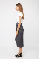 Girl with a gray business suit