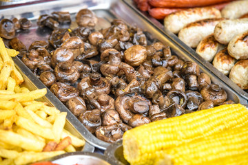 Grilled mushroom marinated with butter, parsley and roasted garlic