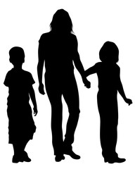 Parents with little child on white background